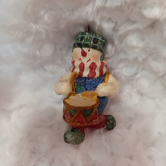 Charming Snowman Drummer Ornament - Picture 2 of 6